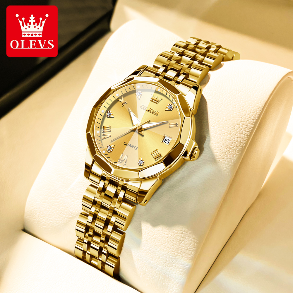 Lux Watch - OLEVS, reloj dorado a la moda