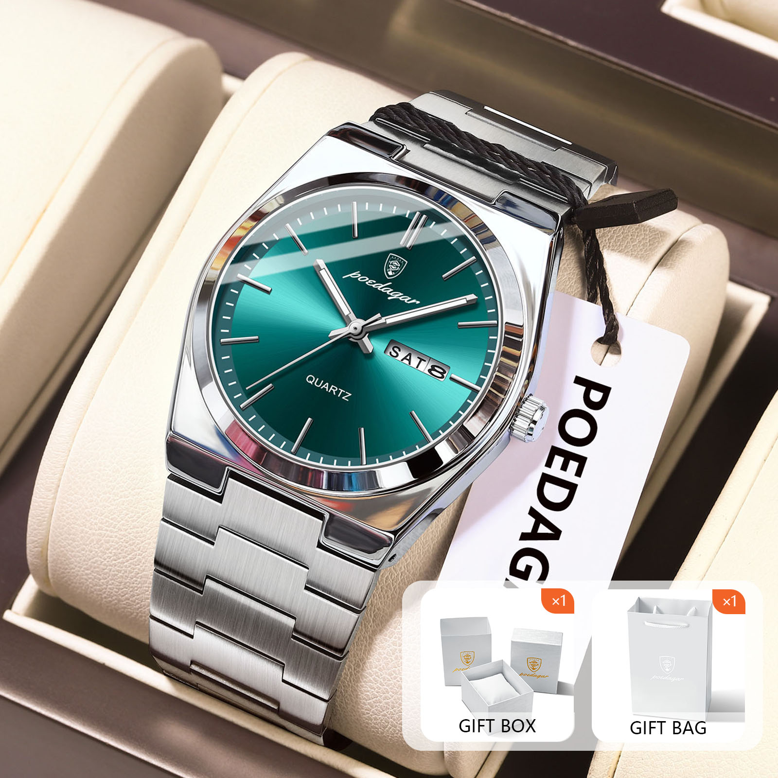 Luxury Watch Display Case - POEDAGAR, relojes originales de cuarzo para