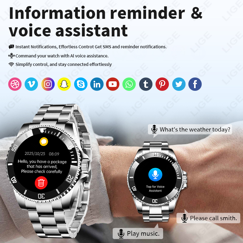 Reloj inteligente LIGE Busines - Luxury Watch In The World reseña y precio