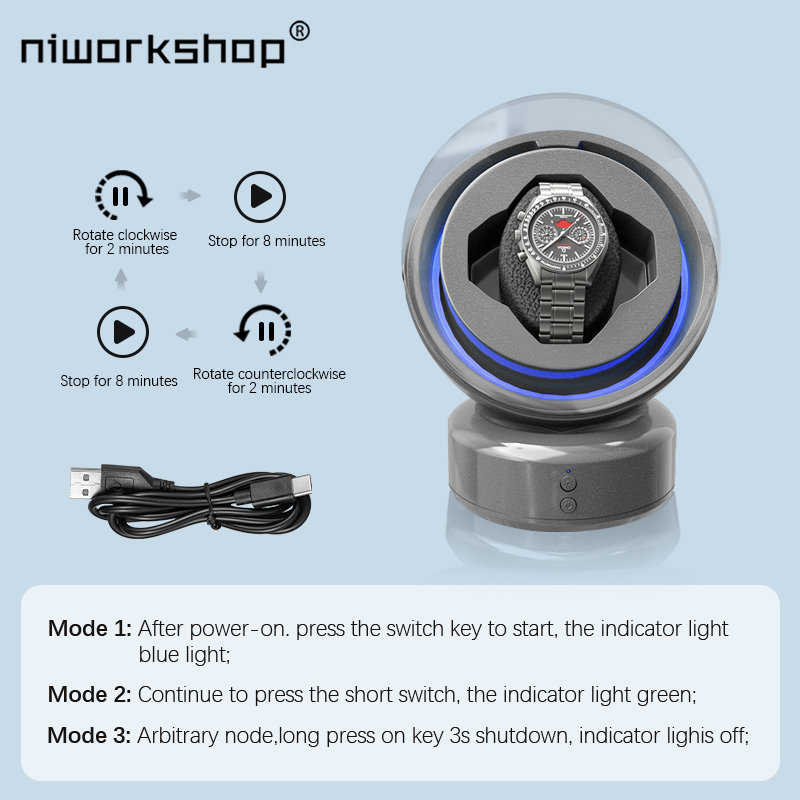 Niworkshop-Enrollador de reloj - Luxury Watch Winder Box reseña y precio