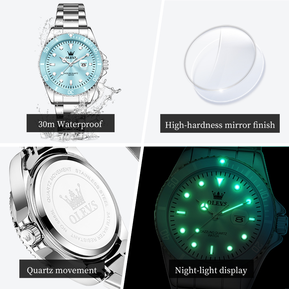 OLEVS-reloj de cuarzo resisten - Lux Watch reseña y precio