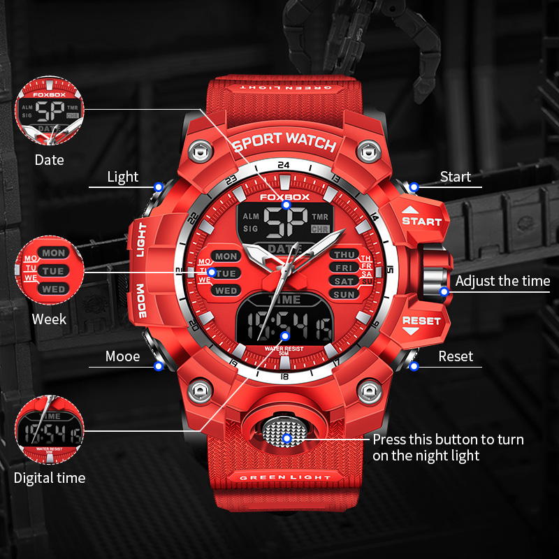 FOXBOX Reloj militar para homb - Luxury Watch Display Case reseña y precio